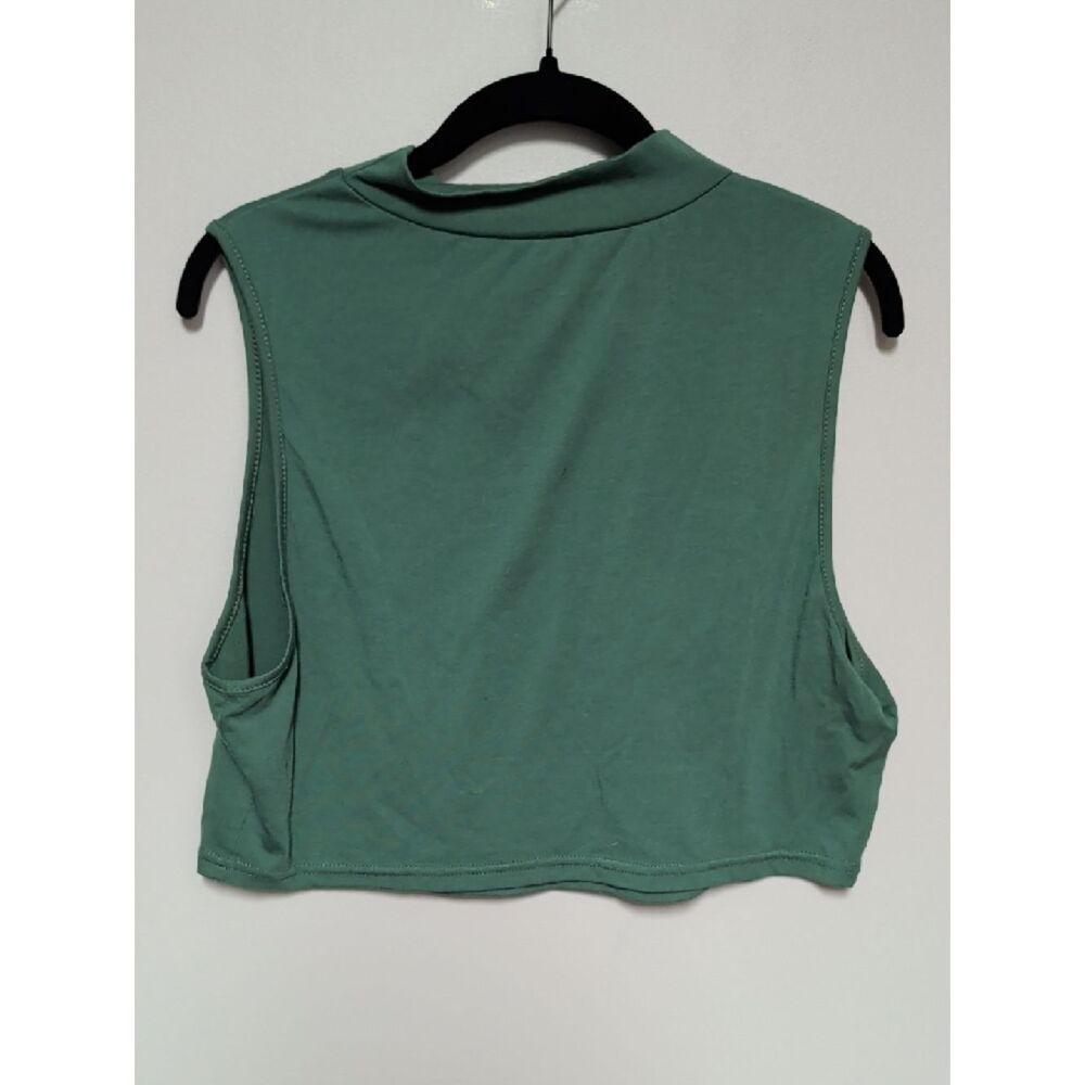 SHEIN Sleeveless Mock Neck Crop Top in Sage - Picture 4 of 5